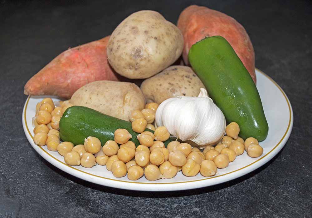 The Ingredients for Vegan Chickpea Soup