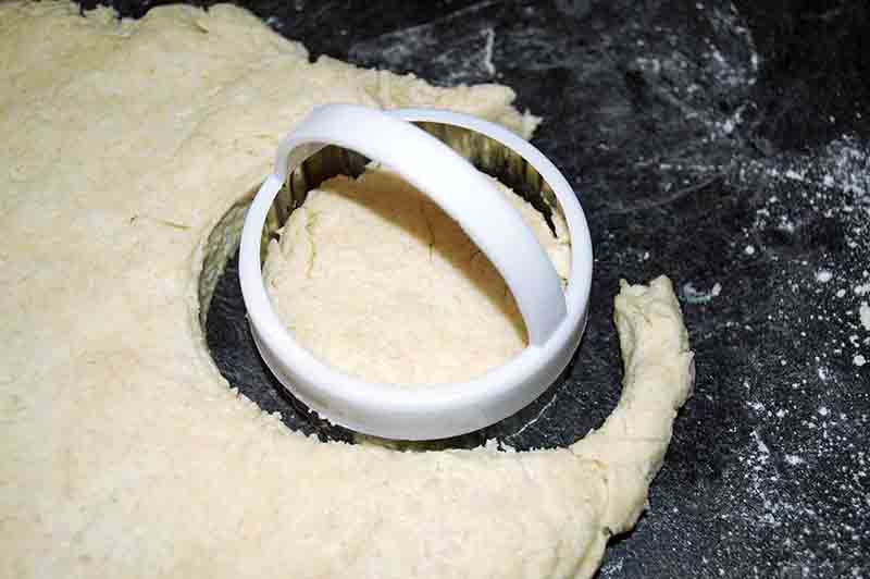 Vegan Biscuits Being Cut