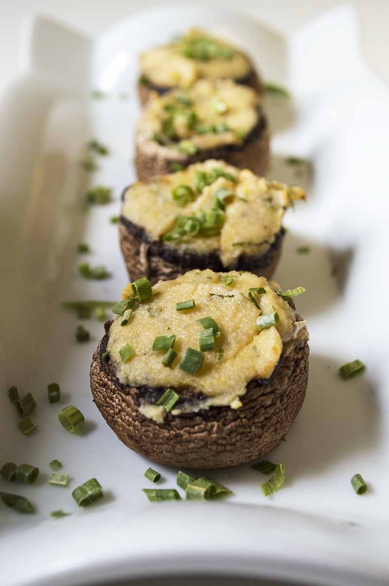 Vegan Stuffed Mushrooms with Chives