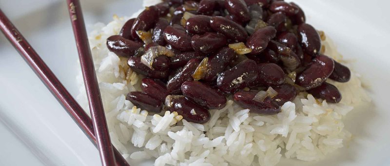 Kidney Beans and Rice with Garlic Molasses Sauce