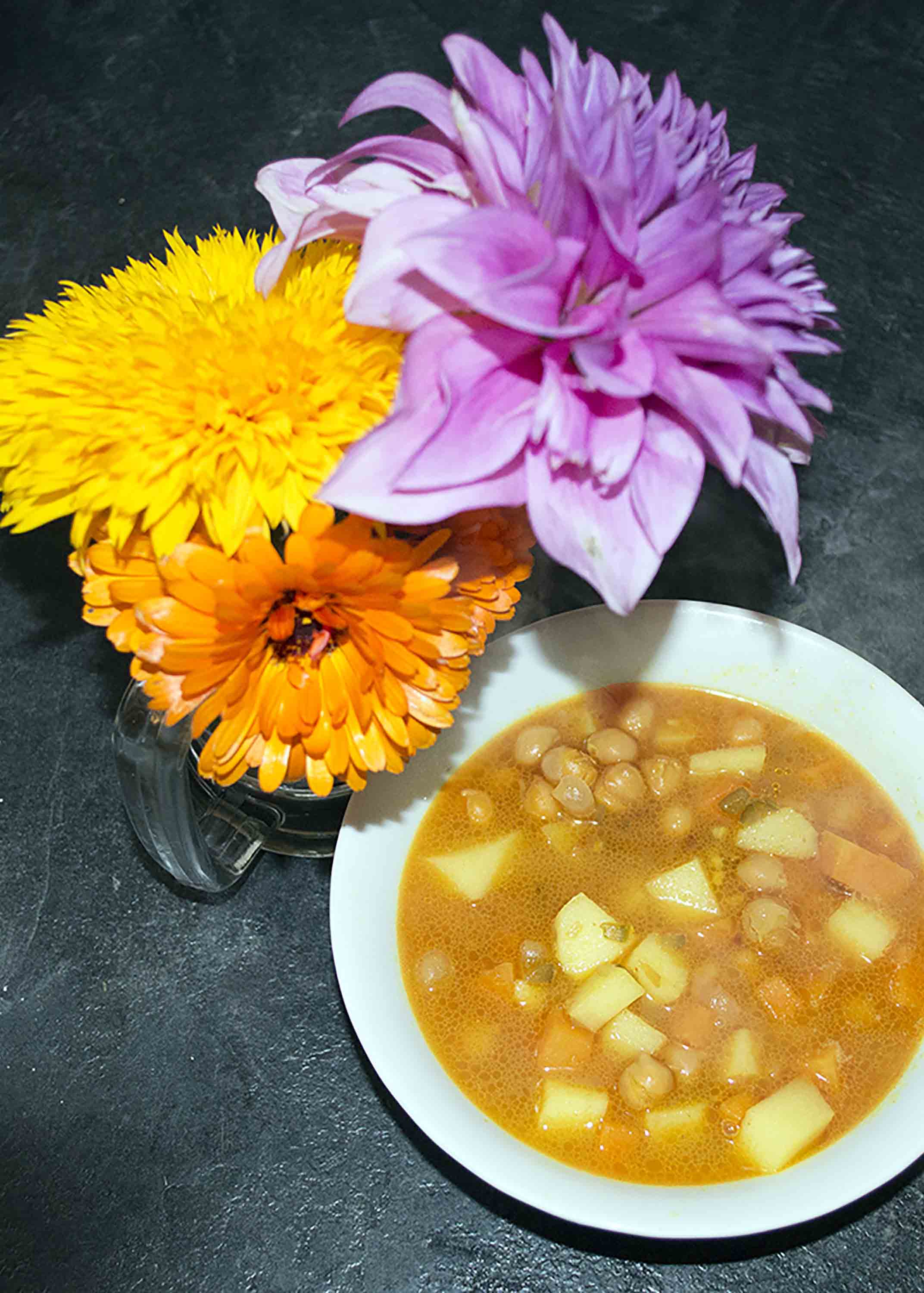 Vegan Sweet Potato Chickpea Soup Ready to Eat!
