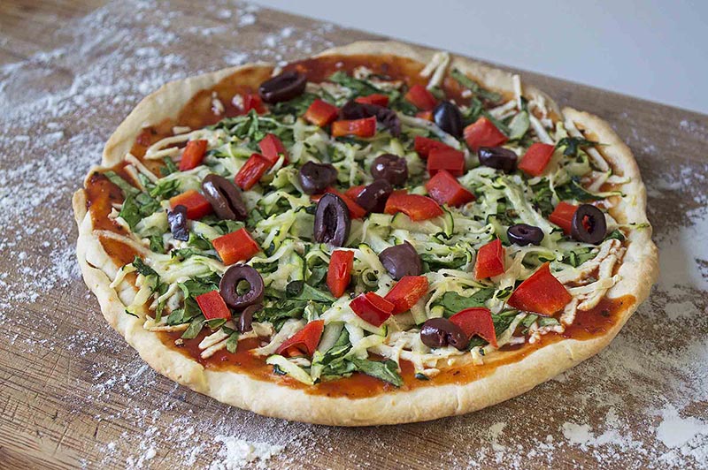 Vegan Pizza made with homemade pizza dough