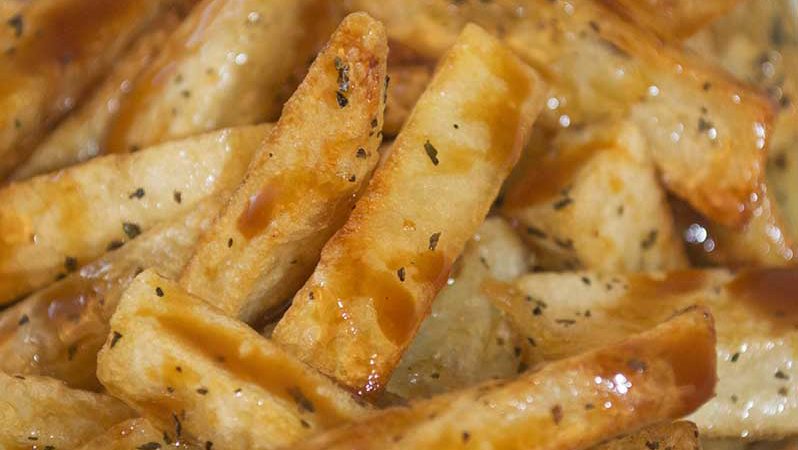 Maple Fries with Molasses Drizzle